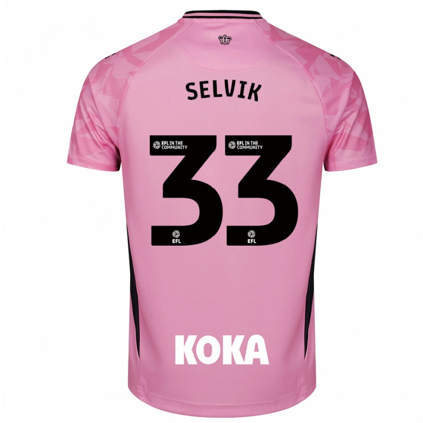 Danxen Niño Camiseta Egil Selvik #33 Negro Rosa Claro Portero Equipación 2025/26 La Camisa