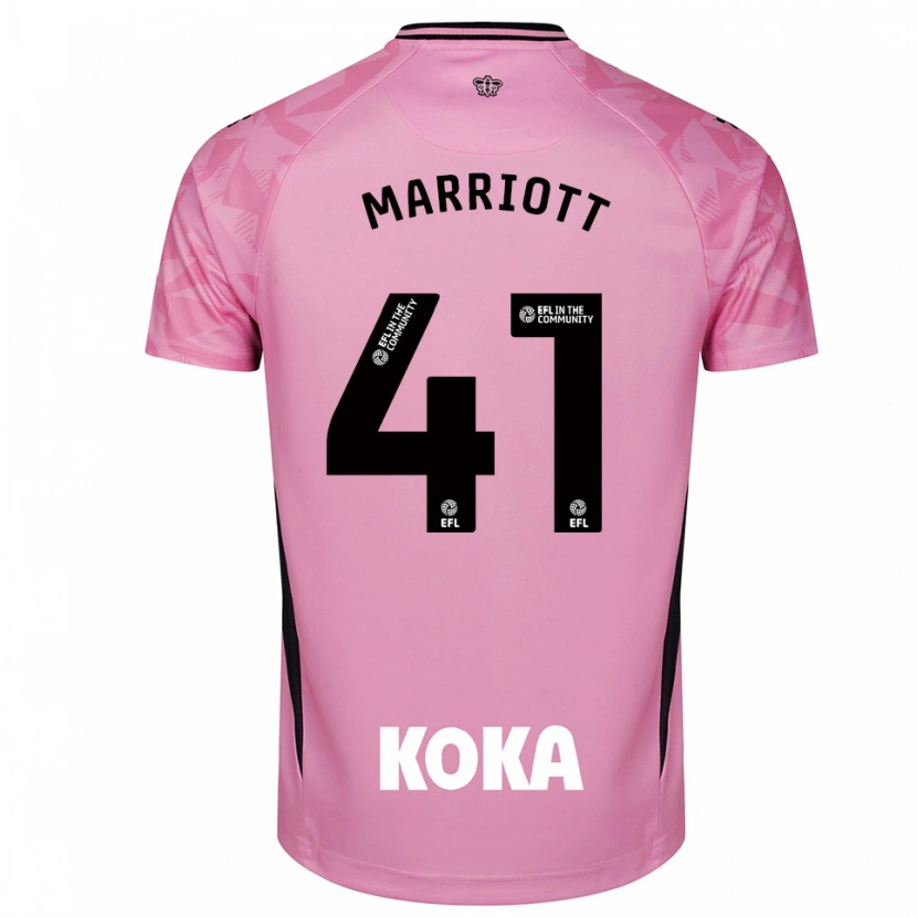 Danxen Niño Camiseta Alfie Marriott #41 Negro Rosa Claro Portero Equipación 2025/26 La Camisa