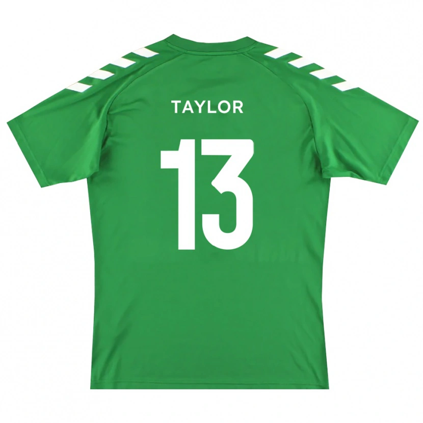 Danxen Niño Camiseta Sam Taylor #13 Blanco Verde Portero Equipación 2025/26 La Camisa