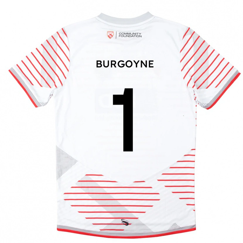 Danxen Niño Camiseta Harry Burgoyne #1 Blanco Rojo Portero Equipación 2025/26 La Camisa