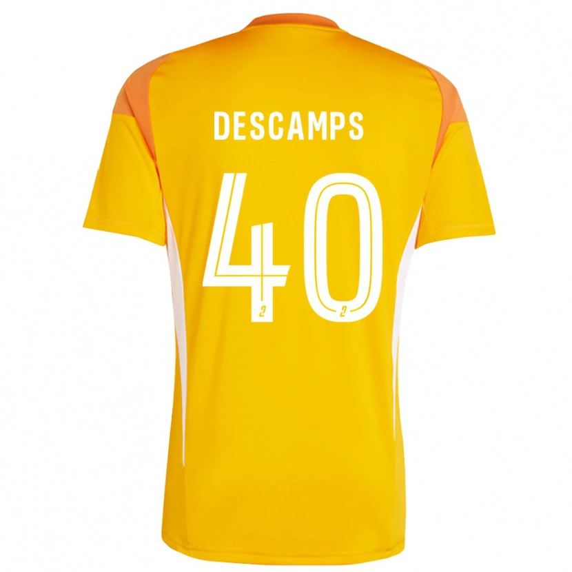 Danxen Niño Camiseta Rémy Descamps #40 Rojo Naranja Portero Equipación 2025/26 La Camisa