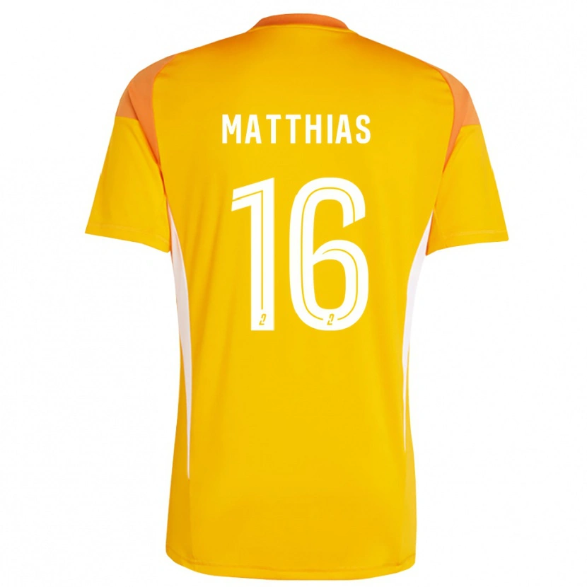 Danxen Niño Camiseta Matthias da Silva #16 Rojo Naranja Portero Equipación 2025/26 La Camisa