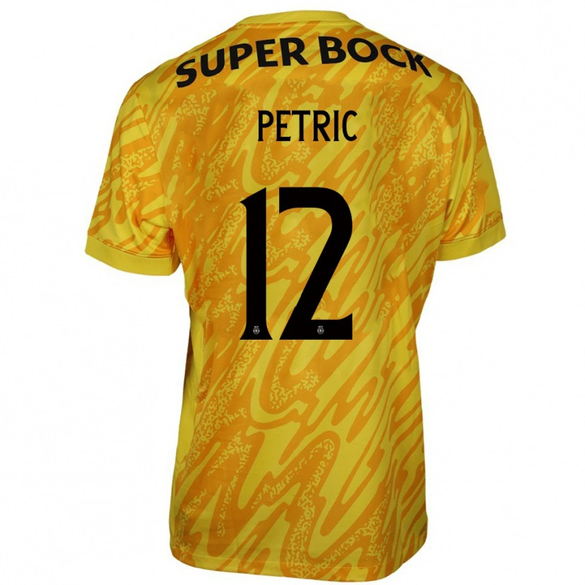 Danxen Niño Camiseta Luka Petric #12 Amarillo Naranja Portero Equipación 2025/26 La Camisa