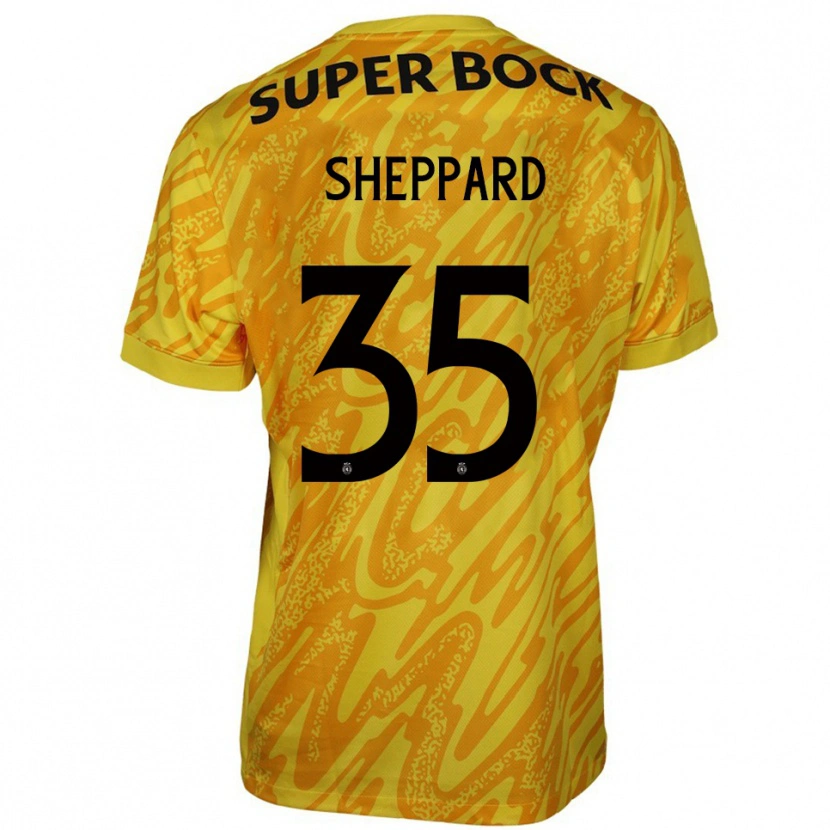 Danxen Niño Camiseta Catriona Sheppard #35 Amarillo Naranja Portero Equipación 2025/26 La Camisa