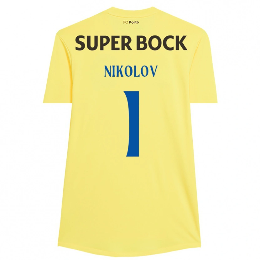 Danxen Niño Camiseta Antoni Nikolov #1 Amarillo Claro Negro Portero Equipación 2025/26 La Camisa