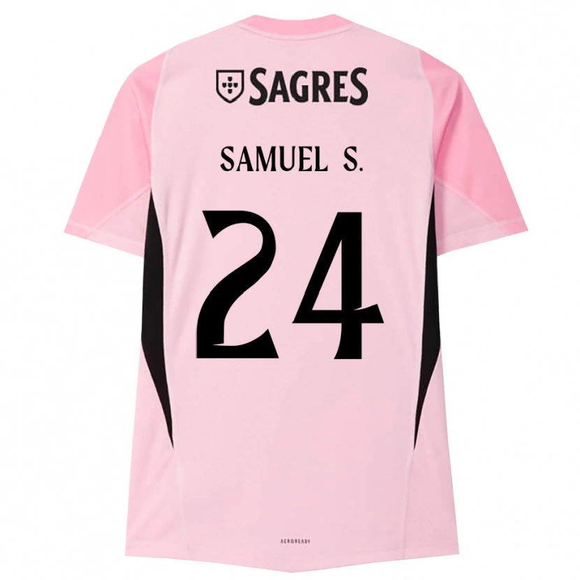 Danxen Niño Camiseta Samuel Soares #24 Rosa Negro Portero Equipación 2025/26 La Camisa