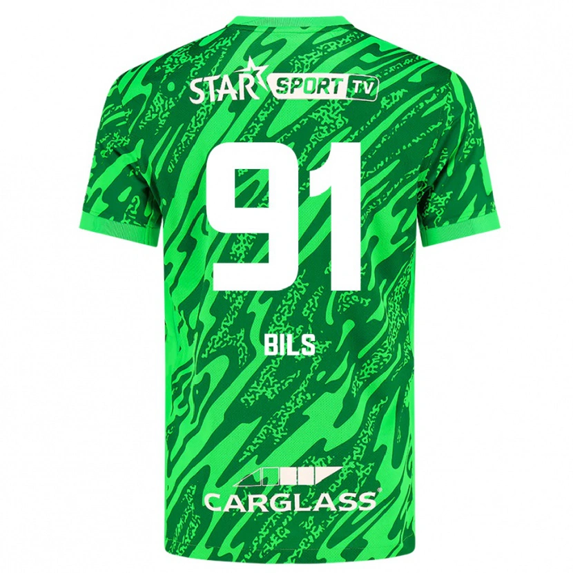 Danxen Niño Camiseta Elise Bils #91 Verde Oscuro Blanco Portero Equipación 2025/26 La Camisa