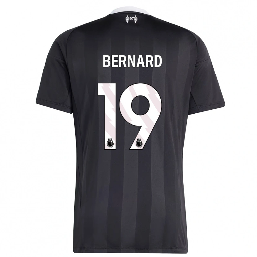 Danxen Niño Camiseta DJ Bernard #19 Blanco Negro Portero Equipación 2025/26 La Camisa