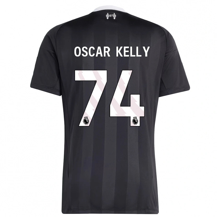 Danxen Niño Camiseta Oscar Kelly #74 Blanco Negro Portero Equipación 2025/26 La Camisa