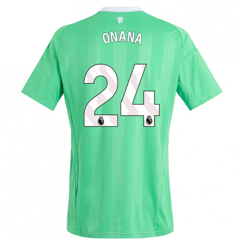 Danxen Niño Camiseta André Onana #24 Verde Esmeralda Portero Equipación 2025/26 La Camisa