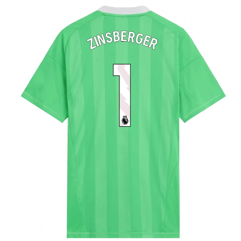 Danxen Niño Camiseta Manuela Zinsberger #1 Verde Claro Blanco Portero Equipación 2025/26 La Camisa