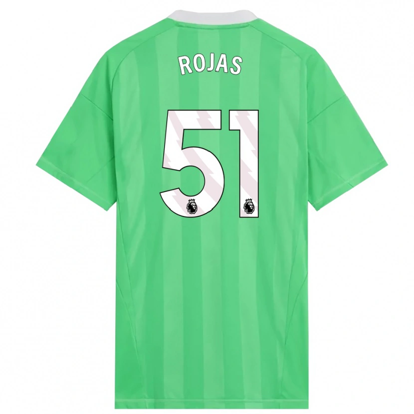 Danxen Niño Camiseta Alexéi Rojas #51 Verde Claro Blanco Portero Equipación 2025/26 La Camisa
