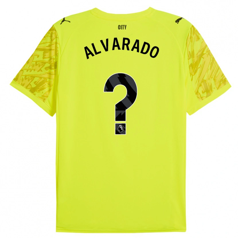 Danxen Niño Camiseta Lucas Alvarado #0 Amarillo Naranja Negro Portero Equipación 2025/26 La Camisa