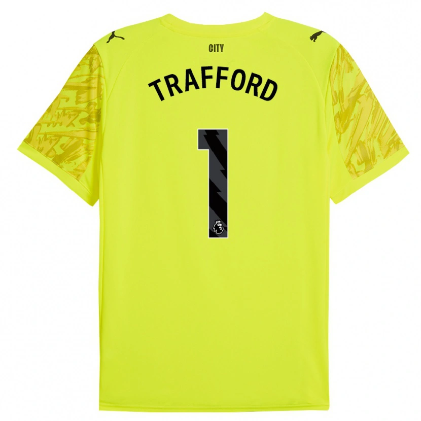 Danxen Niño Camiseta James Trafford #1 Amarillo Naranja Negro Portero Equipación 2025/26 La Camisa