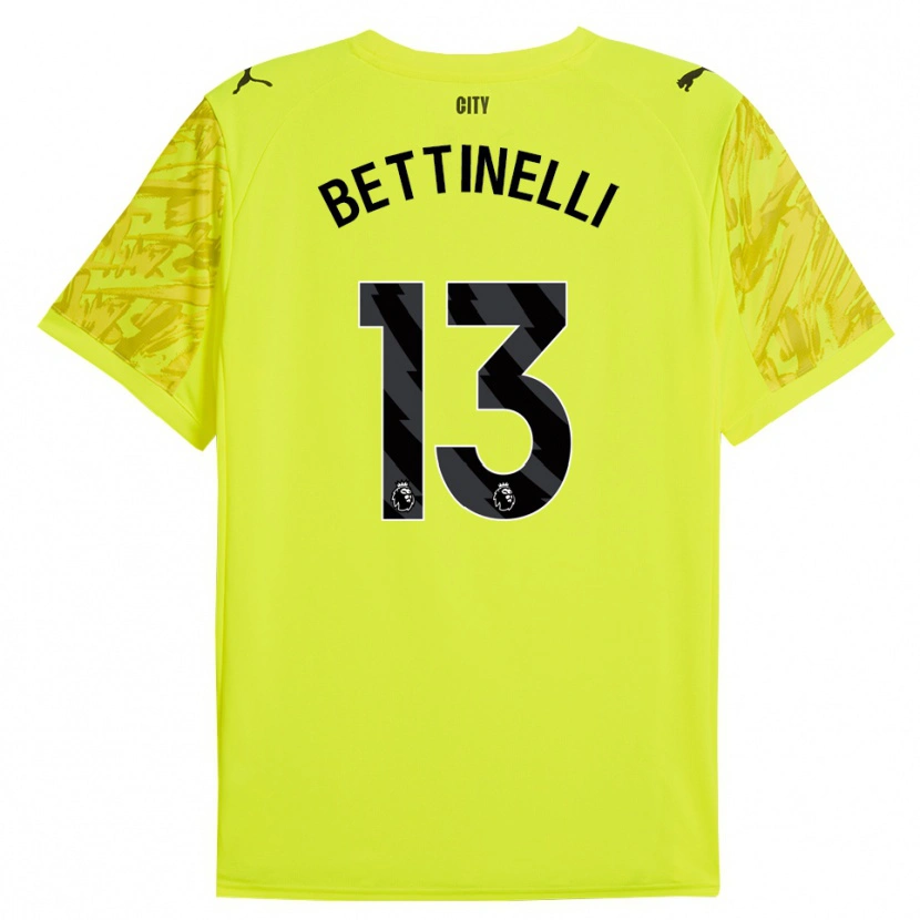 Danxen Niño Camiseta Marcus Bettinelli #13 Amarillo Naranja Negro Portero Equipación 2025/26 La Camisa