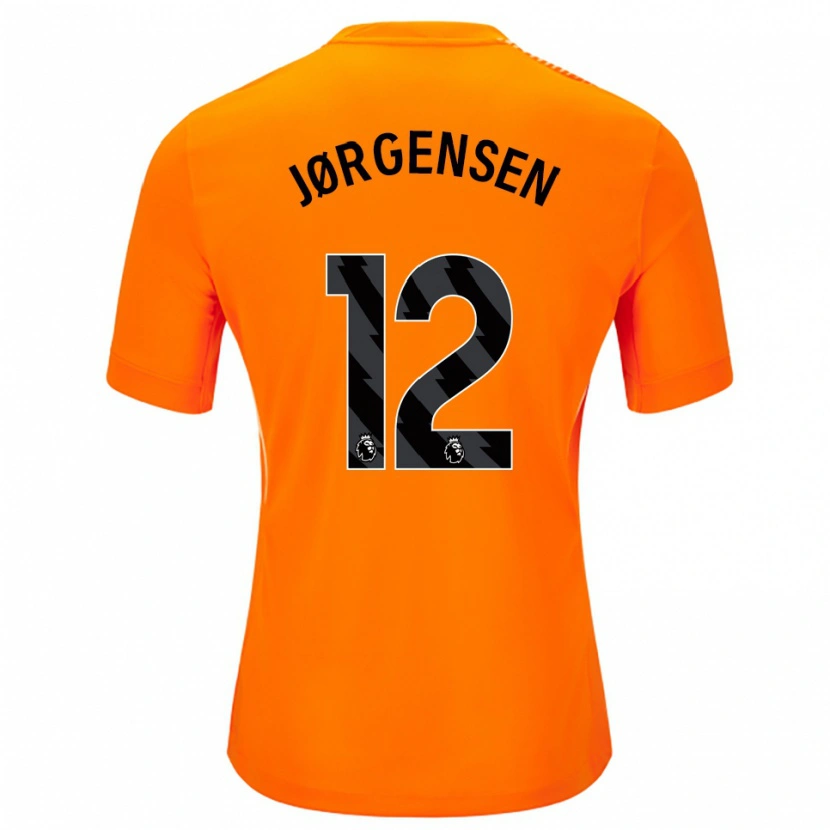 Danxen Niño Camiseta Filip Jørgensen #12 Naranja Negro Portero Equipación 2025/26 La Camisa