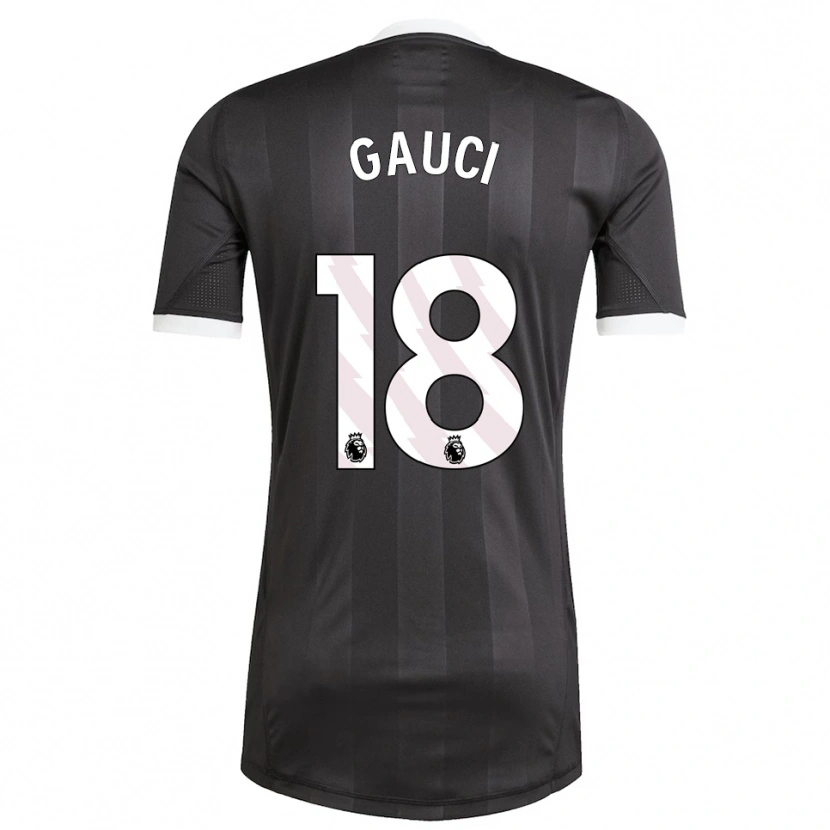 Danxen Niño Camiseta Joe Gauci #18 Blanco Negro Portero Equipación 2025/26 La Camisa