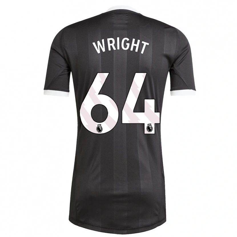 Danxen Niño Camiseta James Wright #64 Blanco Negro Portero Equipación 2025/26 La Camisa