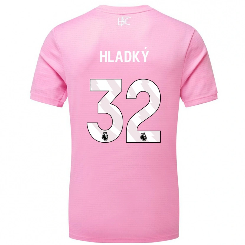 Danxen Niño Camiseta Vaclav Hladky #32 Blanco Rosa Portero Equipación 2025/26 La Camisa