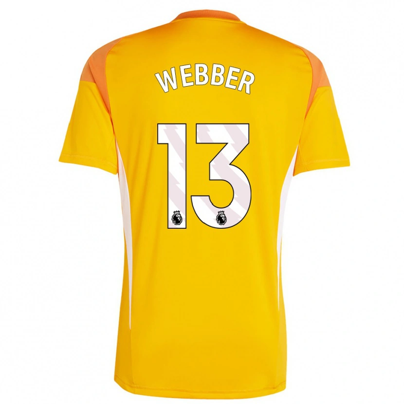 Danxen Niño Camiseta Amber Webber #13 Blanco Blanco Portero Equipación 2025/26 La Camisa