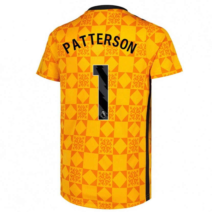 Danxen Niño Camiseta Anthony Patterson #1 Amarillo Negro Portero Equipación 2025/26 La Camisa