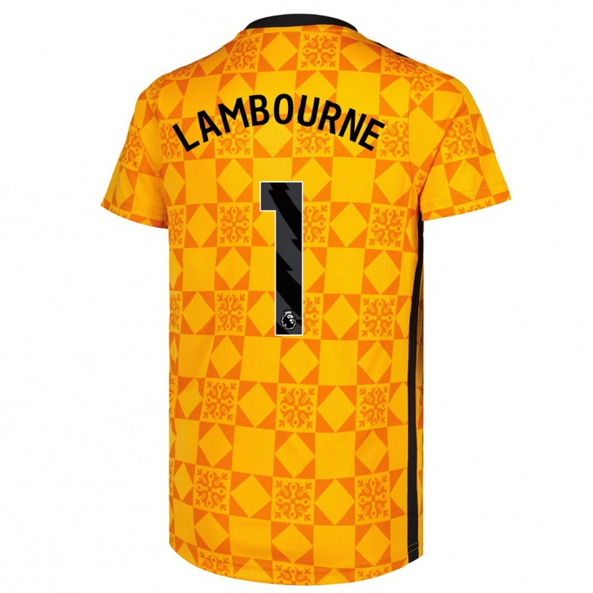 Danxen Niño Camiseta Demi Lambourne #1 Amarillo Negro Portero Equipación 2025/26 La Camisa