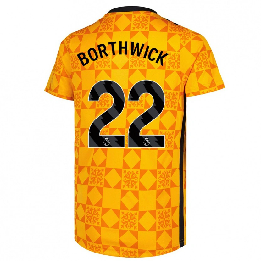 Danxen Niño Camiseta Megan Borthwick #22 Amarillo Negro Portero Equipación 2025/26 La Camisa