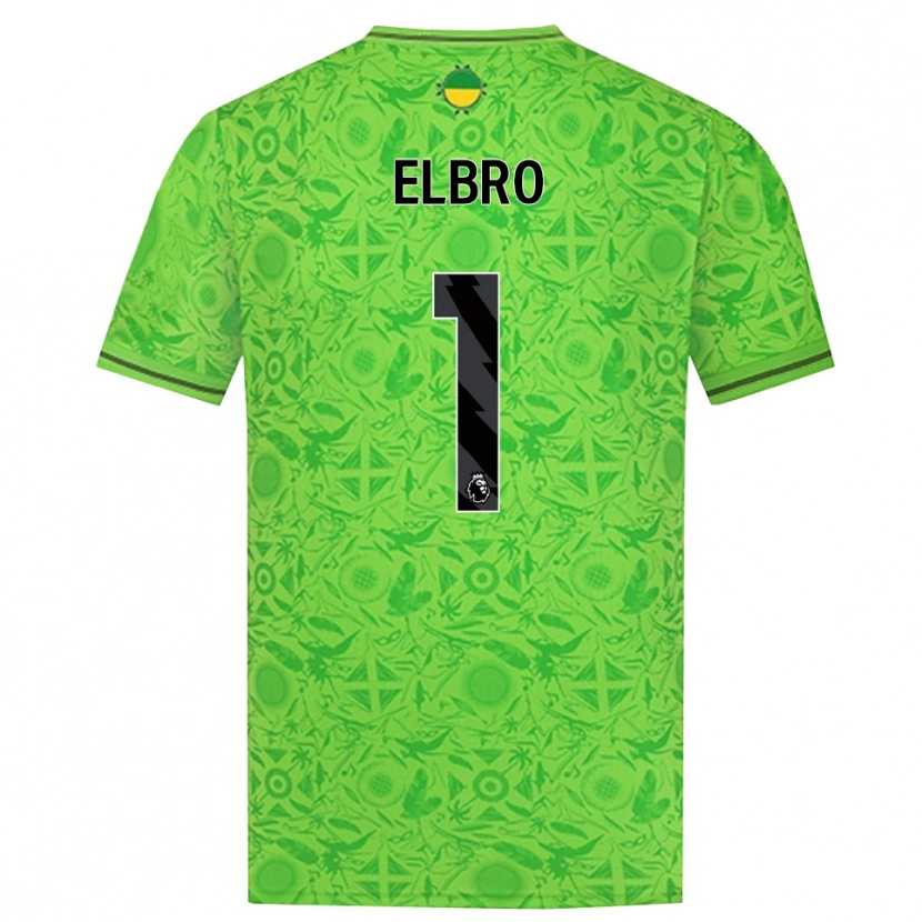 Danxen Niño Camiseta Maddie Elbro #1 Verde Negro Portero Equipación 2025/26 La Camisa