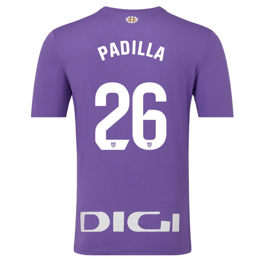 Danxen Niño Camiseta Álex Padilla #26 Púrpura Blanco Portero Equipación 2025/26 La Camisa