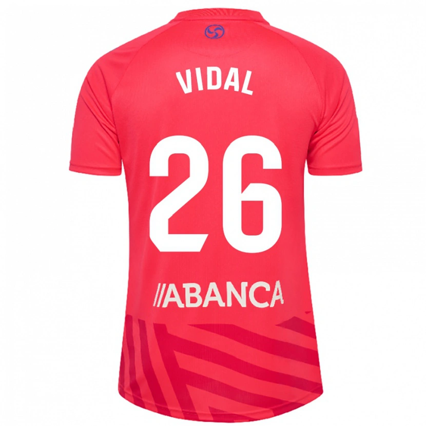 Danxen Niño Camiseta Marc Vidal #26 Rojo Blanco Portero Equipación 2025/26 La Camisa