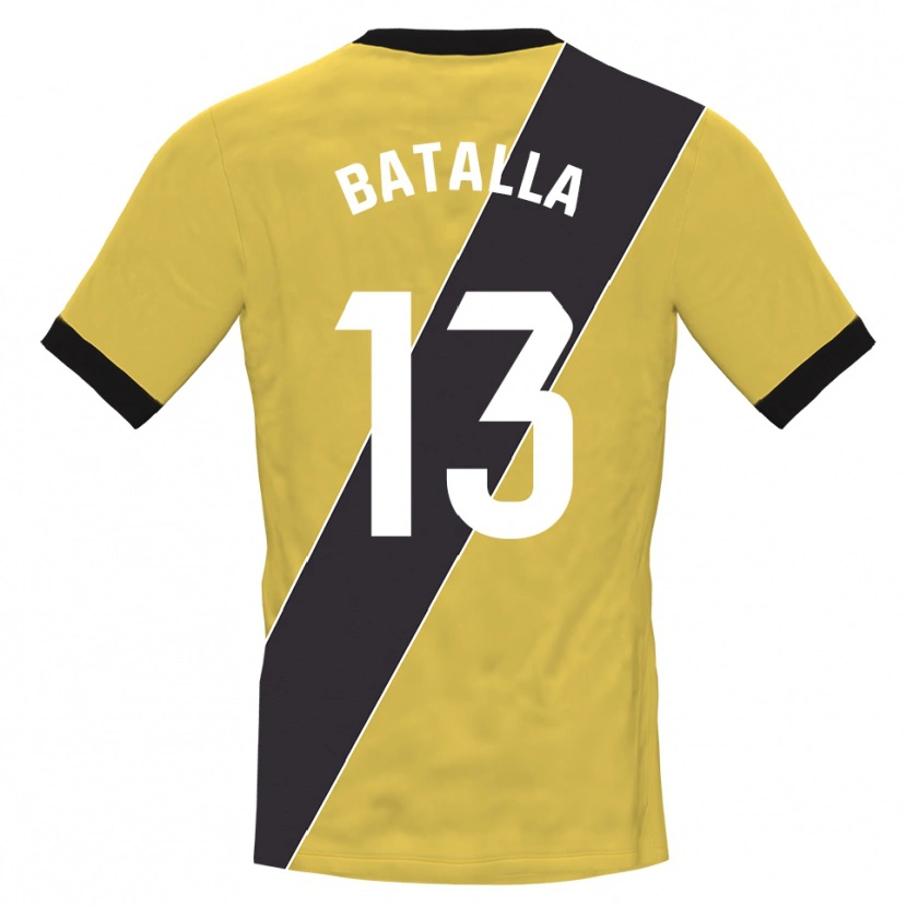 Danxen Niño Camiseta Augusto Batalla #13 Amarillo Negro Portero Equipación 2025/26 La Camisa