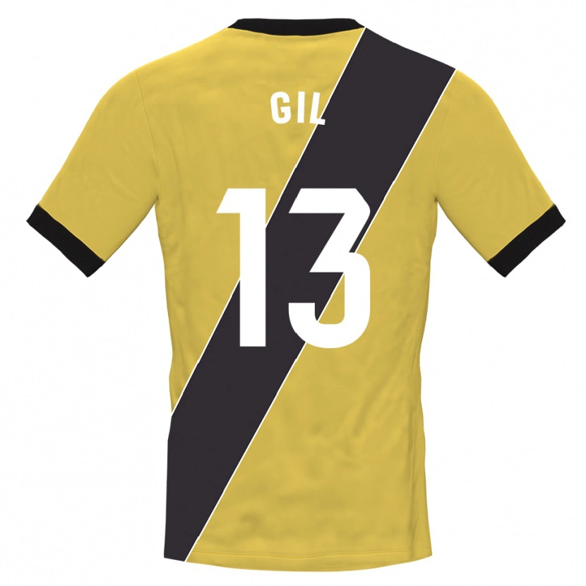 Danxen Niño Camiseta Juanpe Gil #13 Amarillo Negro Portero Equipación 2025/26 La Camisa