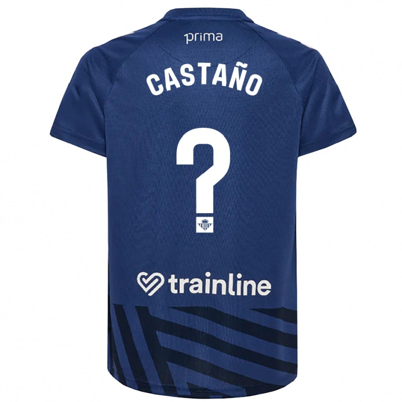 Danxen Niño Camiseta Jesús Castaño #0 Azul Real Blanco Portero Equipación 2025/26 La Camisa