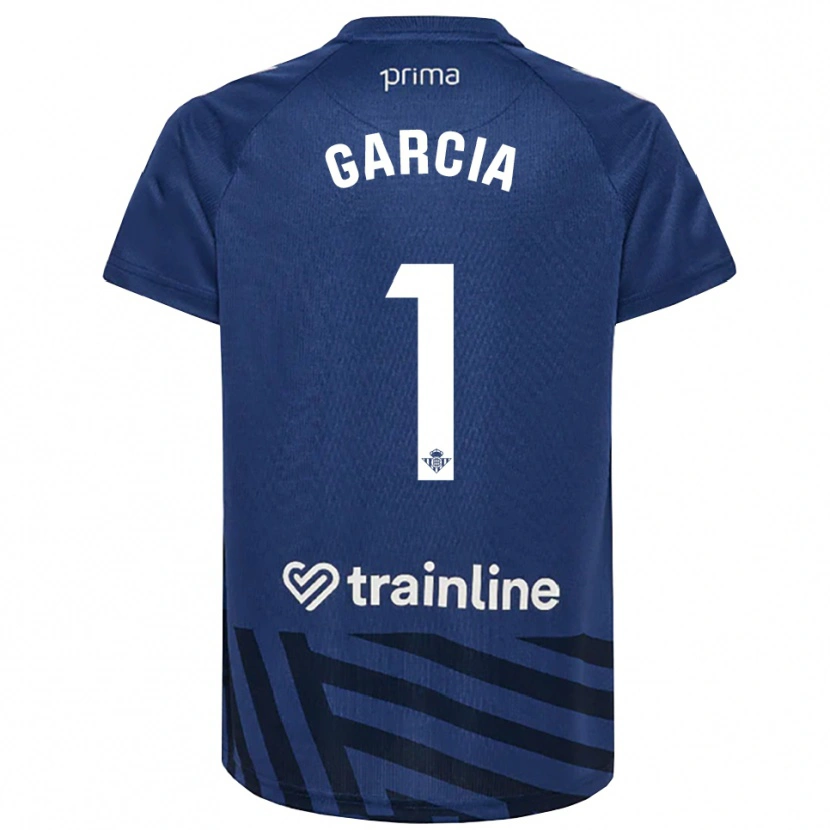 Danxen Niño Camiseta Germán García #1 Azul Real Blanco Portero Equipación 2025/26 La Camisa