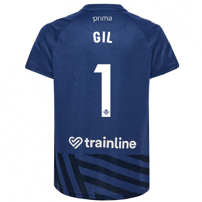 Danxen Niño Camiseta Noelia Gil #1 Azul Real Blanco Portero Equipación 2025/26 La Camisa