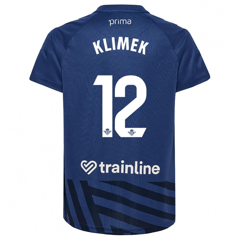 Danxen Niño Camiseta Bruno Klimek #12 Azul Real Blanco Portero Equipación 2025/26 La Camisa
