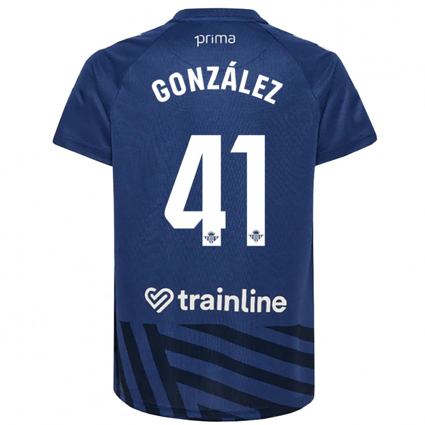 Danxen Niño Camiseta Manu González #41 Azul Real Blanco Portero Equipación 2025/26 La Camisa