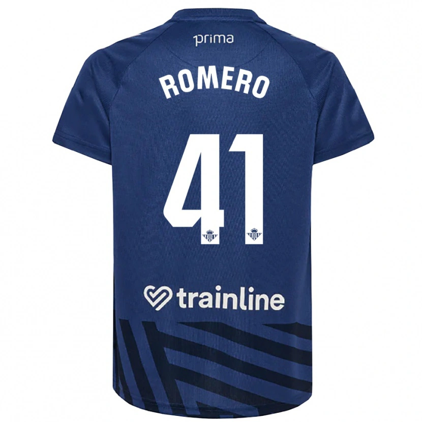 Danxen Niño Camiseta José Romero #41 Azul Real Blanco Portero Equipación 2025/26 La Camisa