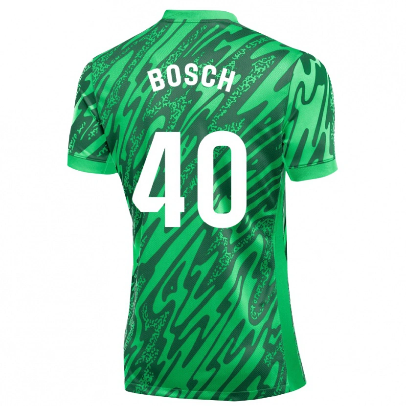 Danxen Niño Camiseta Owen Bosch #40 Verde Oscuro Blanco Portero Equipación 2025/26 La Camisa