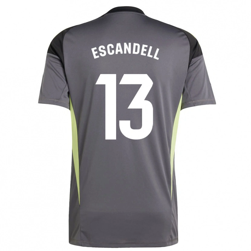 Danxen Niño Camiseta Aarón Escandell #13 Gris Oscuro Negro Portero Equipación 2025/26 La Camisa