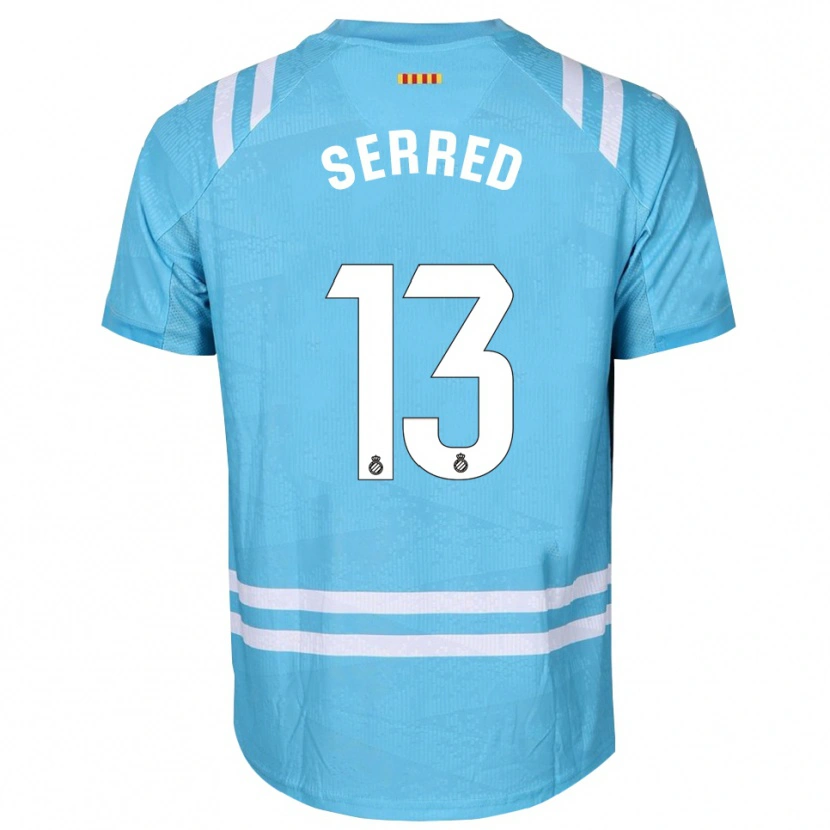Danxen Niño Camiseta Llorenç Serred #13 Blanco Azul Claro Portero Equipación 2025/26 La Camisa