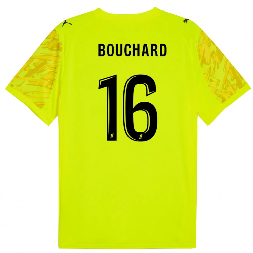 Danxen Niño Camiseta Ambre Bouchard #16 Verde Fluorescente Negro Portero Equipación 2025/26 La Camisa