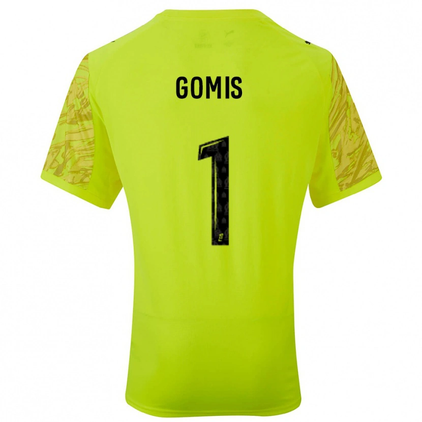 Danxen Niño Camiseta Ibrahim Gomis #1 Verde Fluorescente Negro Portero Equipación 2025/26 La Camisa