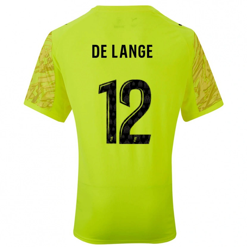 Danxen Niño Camiseta Jeffrey de Lange #12 Verde Fluorescente Negro Portero Equipación 2025/26 La Camisa