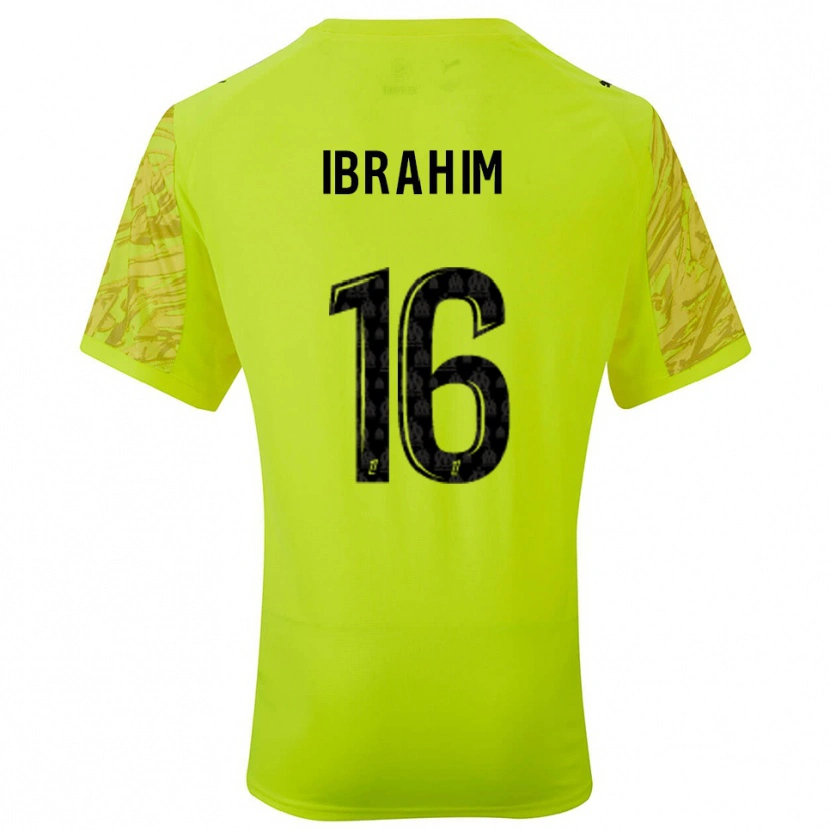 Danxen Niño Camiseta Ayman Ibrahim #16 Verde Fluorescente Negro Portero Equipación 2025/26 La Camisa