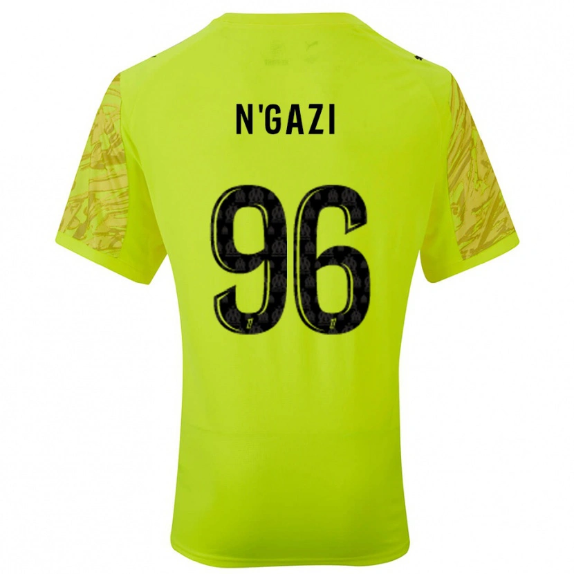 Danxen Niño Camiseta Chloé N'gazi #96 Verde Fluorescente Negro Portero Equipación 2025/26 La Camisa
