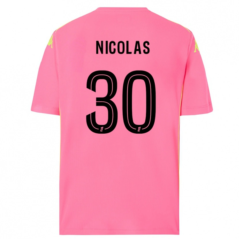 Danxen Niño Camiseta Lina-Lou Nicolas #30 Rosa Caliente Negro Portero Equipación 2025/26 La Camisa