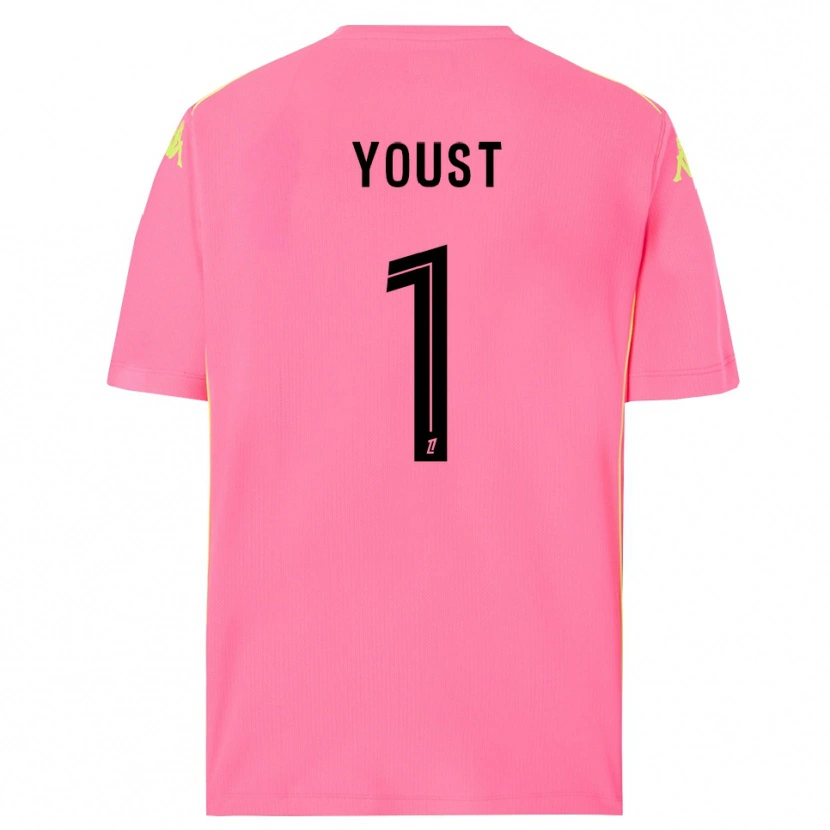 Danxen Niño Camiseta Matys Youst #1 Rosa Caliente Negro Portero Equipación 2025/26 La Camisa