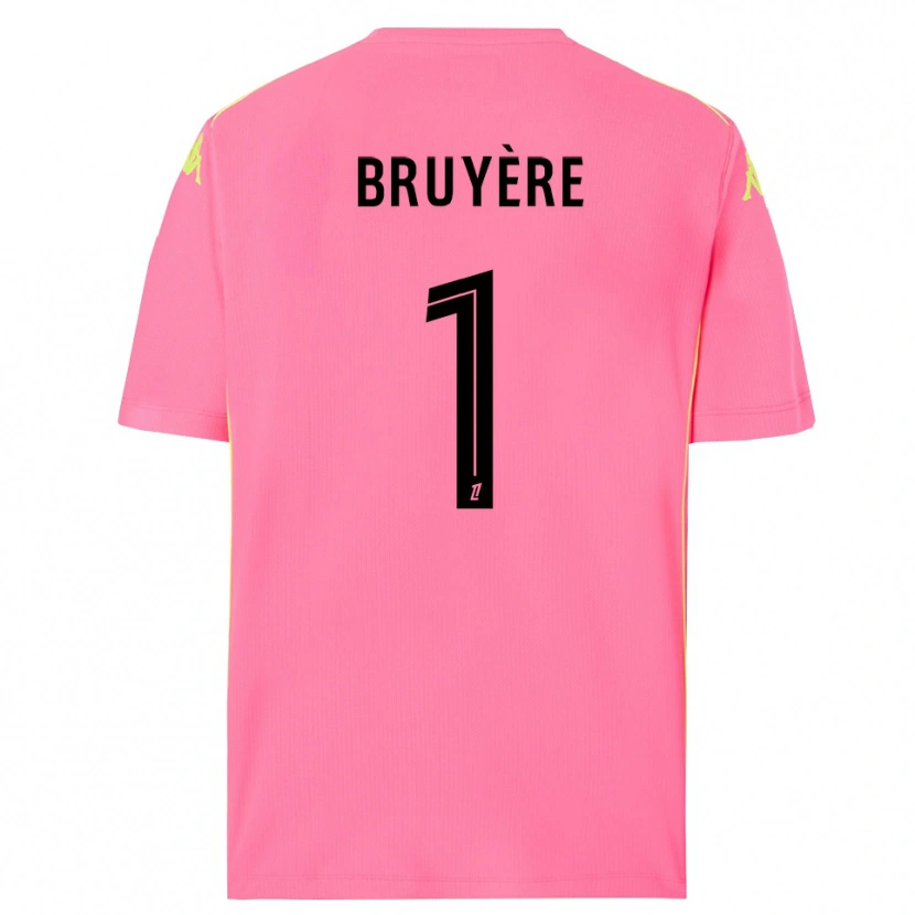 Danxen Niño Camiseta Théo Bruyère #1 Rosa Caliente Negro Portero Equipación 2025/26 La Camisa