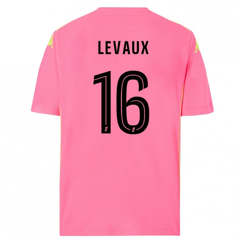 Danxen Niño Camiseta Lana Levaux #16 Rosa Caliente Negro Portero Equipación 2025/26 La Camisa